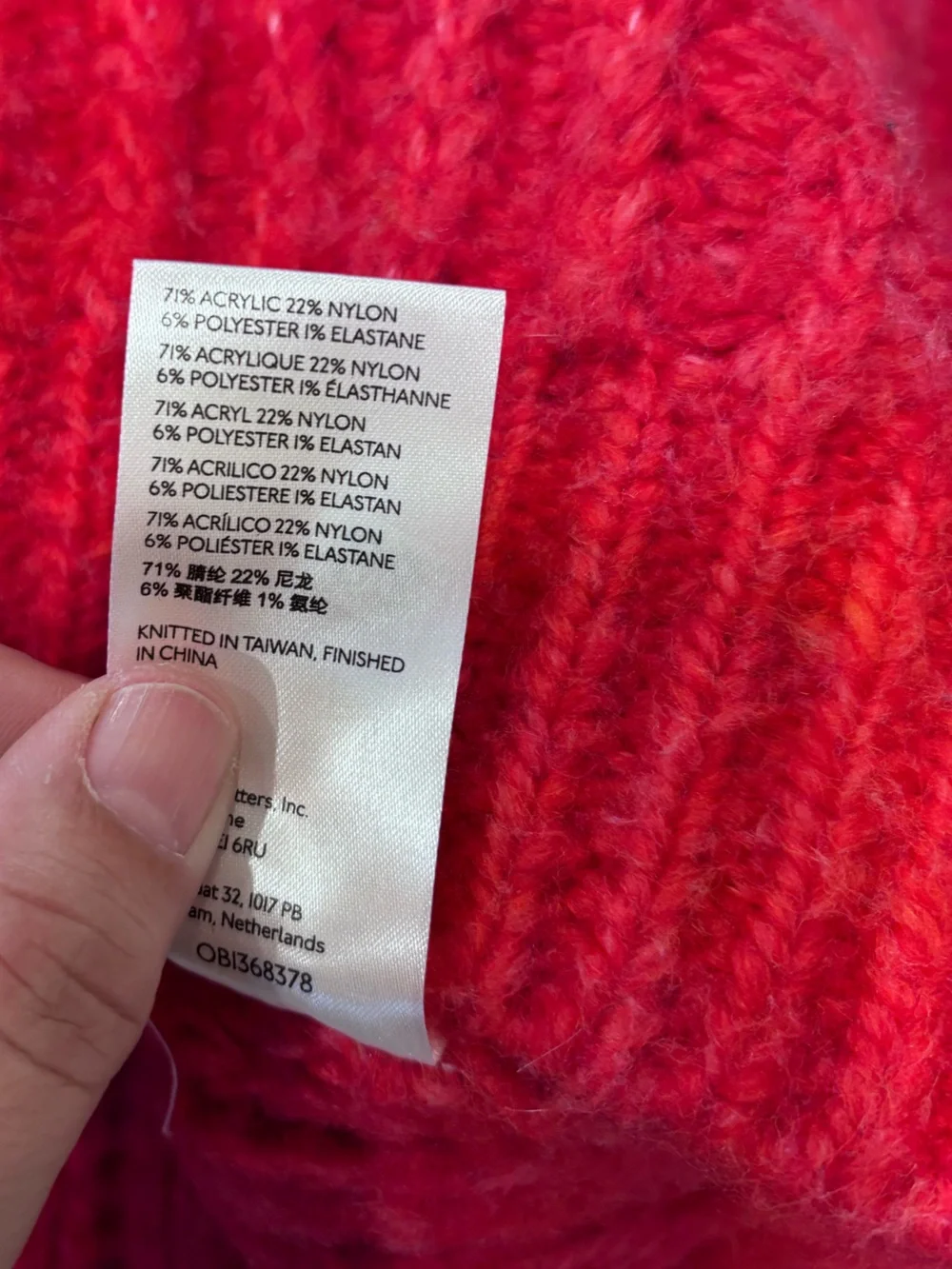 FREE PEOPLE Carter Pullover Sweater In Red Hot size small